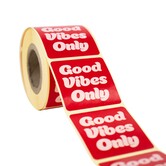 500x Aufkleber 'Good vibes only' sortiert Rosa-Rot 50mm