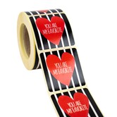 500x Aufkleber 'You are my favorite' Rot-Schwarz-Weiß 50mm