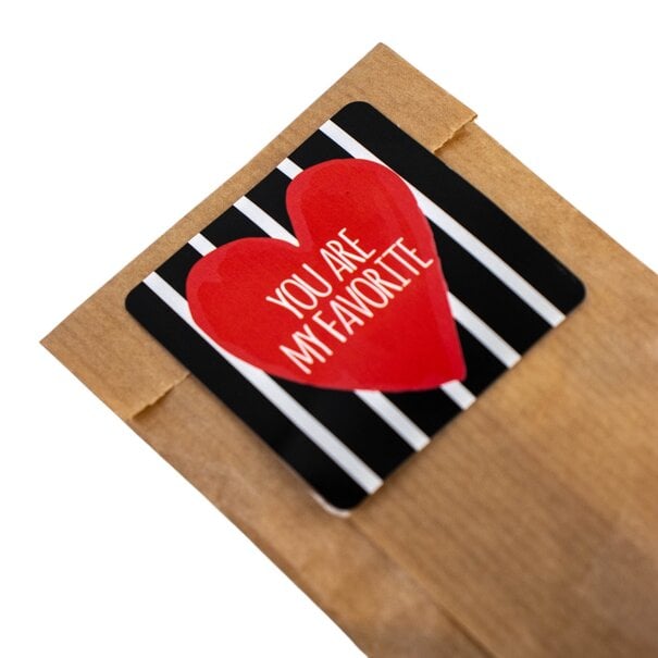 Sofort lieferbar 500x Aufkleber 'You are my favorite' Rot-Schwarz-Weiß 50mm