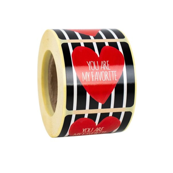 Sofort lieferbar 500x Aufkleber 'You are my favorite' Rot-Schwarz-Weiß 50mm
