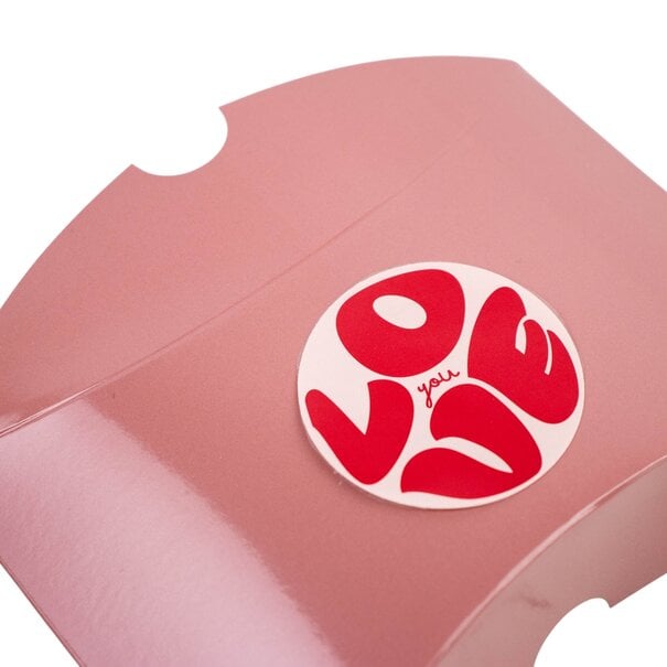 Sofort lieferbar 500x Aufkleber 'Love you' Rosa-Rot 50mm