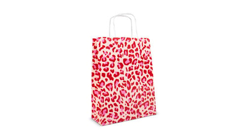 50x Papiertüten Leopard Pink A5