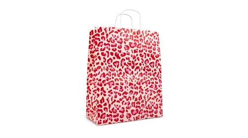50x Papiertüten Leopard Pink A4