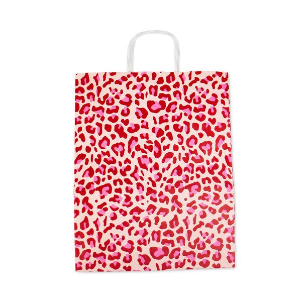 Sofort lieferbar 50x Papiertüten Leopard Pink A4