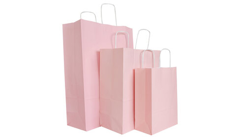 50x papieren tassen Licht roze in diverse formaten