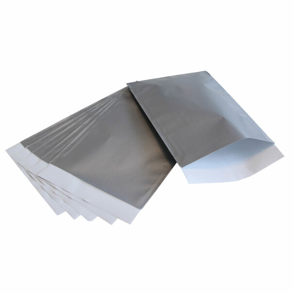 Levering uit voorraad 200x papieren zakjes Zilver 17,5x25cm