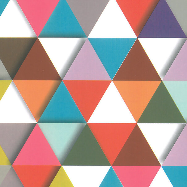 Levertijd ca. 5 werkdagen Inpakpapier Multicolour Driehoeken 50cm x 200mtr