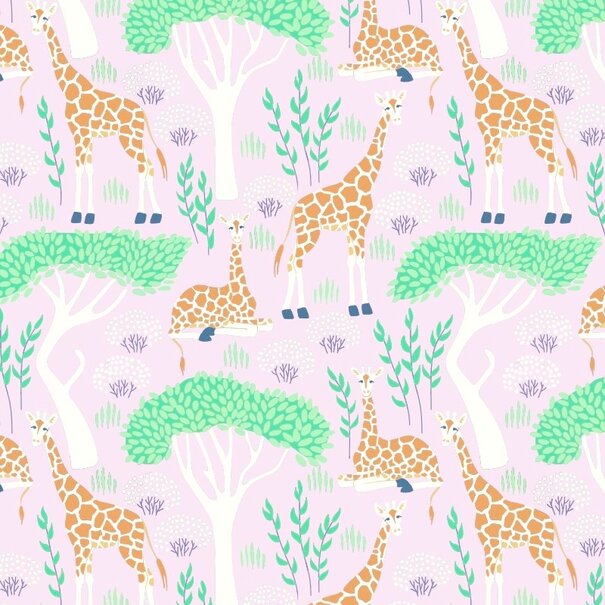 Levertijd ca. 5 werkdagen Inpakpapier ECO Safari/giraf print 30cm x 200mtr