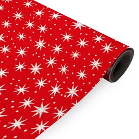 Inpakpapier Sterretjes Rood 30cm x 200mtr