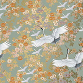 Inpakpapier Kraanvogel Groen 30cm x 200mtr