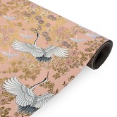 Inpakpapier Kraanvogel Koraal 30cm x 200mtr