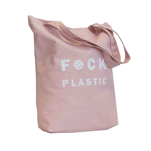 Levering uit voorraad 10x canvas shopper 'F*ck Plastic'