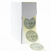 500x sticker 'Packed with love' 50mm