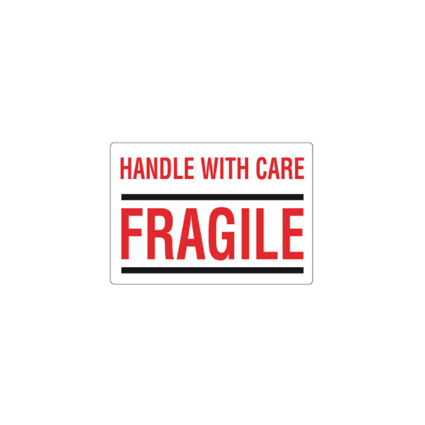 Levering uit voorraad 500x Etiket 'Handle with care/Fragile'