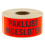 500x Etiket 'Paklijst ingesloten'