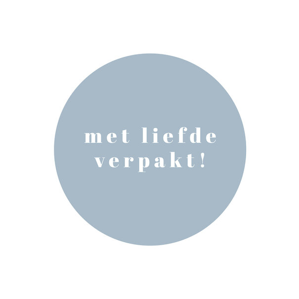 Levering uit voorraad 500x sticker 'Met liefde verpakt' Blauw 40mm