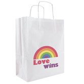 Papieren tasjes A4 'Love Wins'