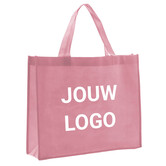 Shopper bedrukken Oud Roze non woven 42x12x35cm