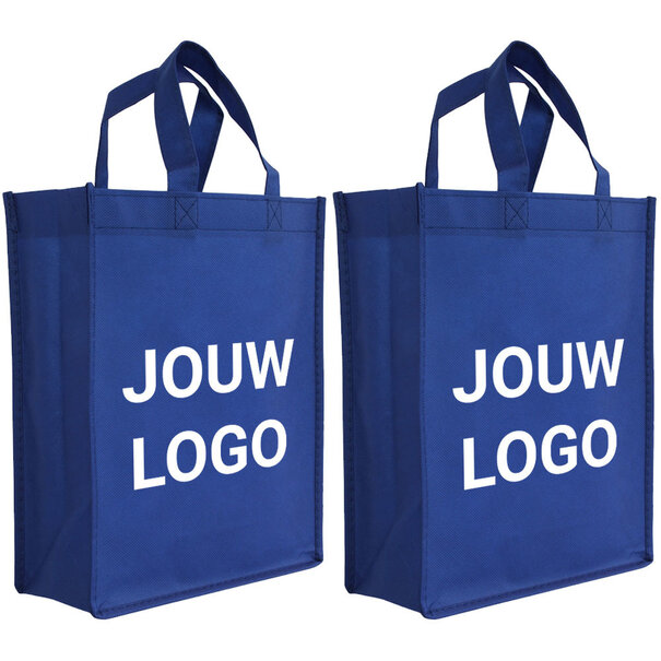 Spoedlevering: Levertijd ca. 7 werkdagen shopper bedrukken Blauw Non Woven 24x10x30cm - Spoed