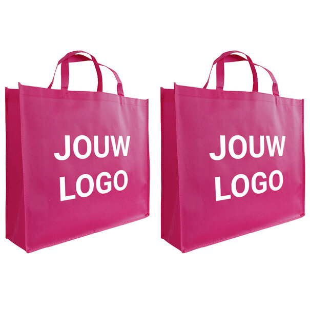Levertijd ca.10 werkdagen Shopper bedrukken Fuchsia non woven 54x14x45cm - Spoed
