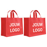 Shopper bedrukken Rood non woven 32x12x25cm - Spoed