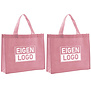 Shopper bedrukken Roze non woven 42x12x35cm - Spoed