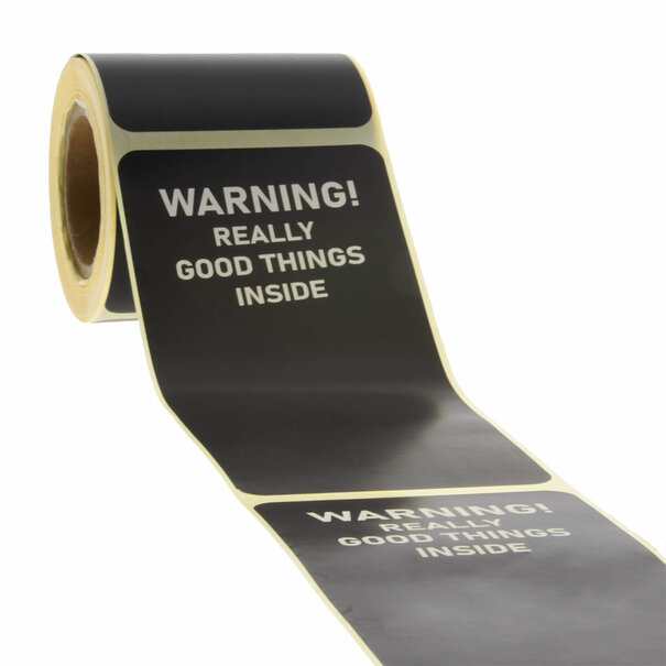 Levering uit voorraad 100x sluitsticker 'Warning: Really Good Things Inside'