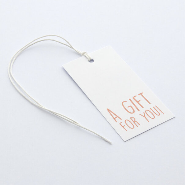Levering uit voorraad 50x Cadeaulabels 'A gift for you' Wit-Roze