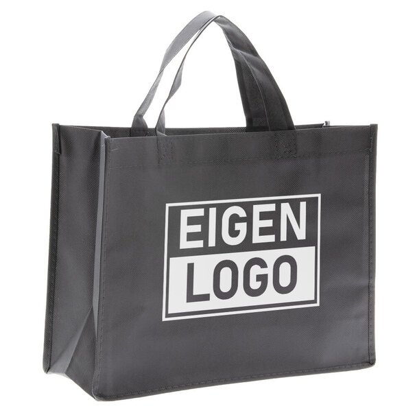 Spoedlevering: Levertijd ca. 7 werkdagen Shopper bedrukken Grijs non woven 32x12x25cm - Spoed