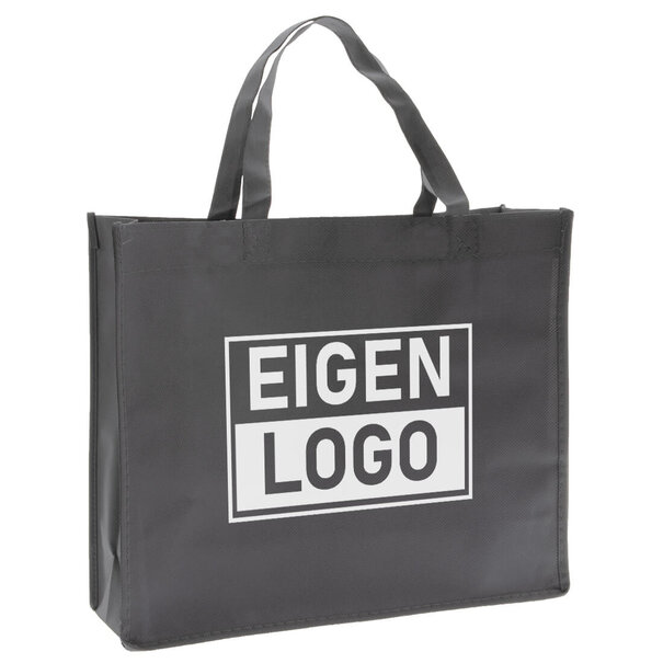 Spoedlevering: Levertijd ca. 7 werkdagen Shopper bedrukken Grijs non woven 42x12x35cm - Spoed