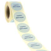 500x sticker 'Happy Birthday' Blauw 40mm