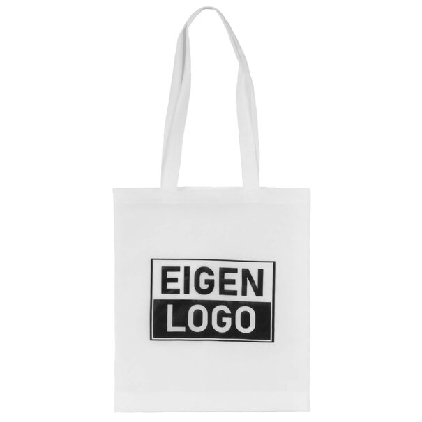 Levertijd ca. 7 werkdagen Tas bedrukken Wit Non Woven 38x44 + 2x4cm - Spoed