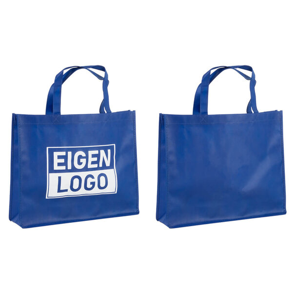 Spoedlevering: Levertijd ca. 7 werkdagen Shopper bedrukken Dark Blue non woven 42x12x35cm - Spoed