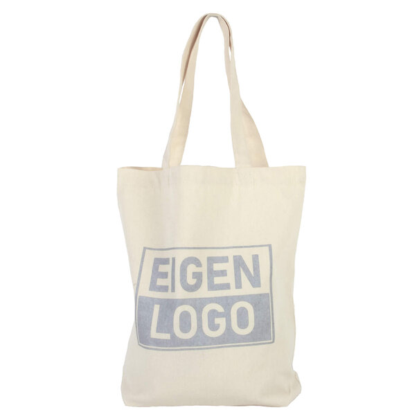 Levertijd ca.10 werkdagen Katoenen tas bedrukken 38x42+10cm Ecru - Spoed