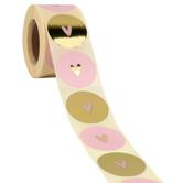 500x sticker 'Hart' assorti Goud-Roze 40mm