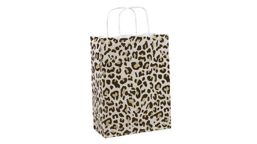 50x papieren tasjes Leopard A5