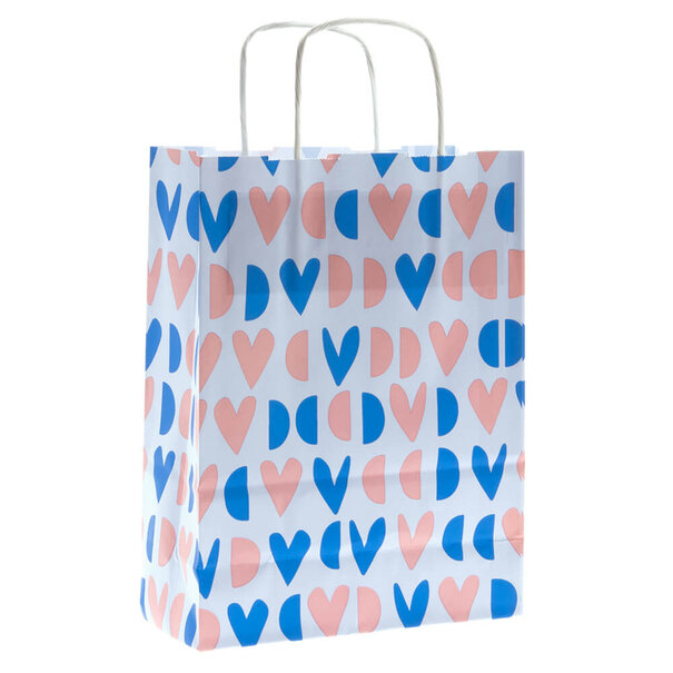 Levering uit voorraad Outlet - 50x papieren tasjes  Happy Hearts A5 - MISDRUK