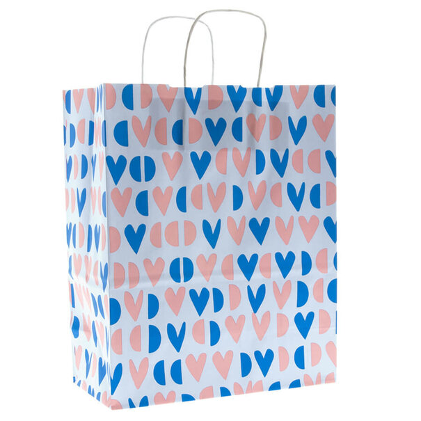 Levering uit voorraad Outlet - 50x papieren tasjes  Happy Hearts A4 - MISDRUK