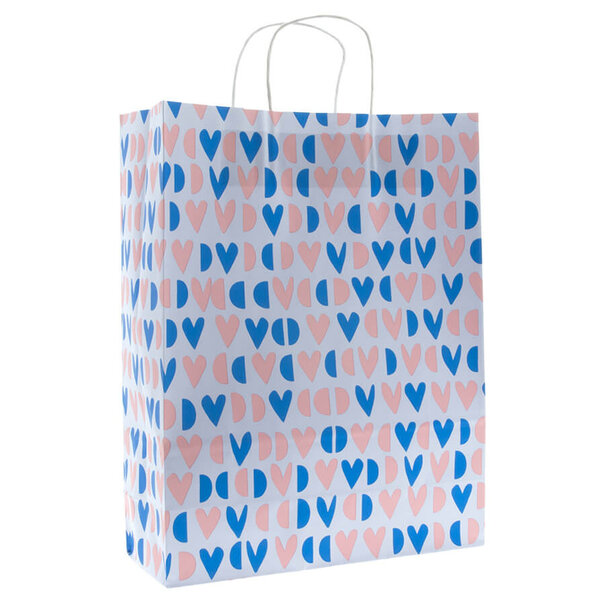 Levering uit voorraad Outlet - 50x papieren tasjes  Happy Hearts A3 - MISDRUK