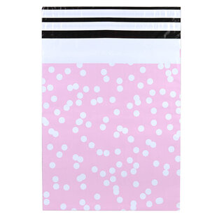 100x verzendzakken Dots Roze Medium