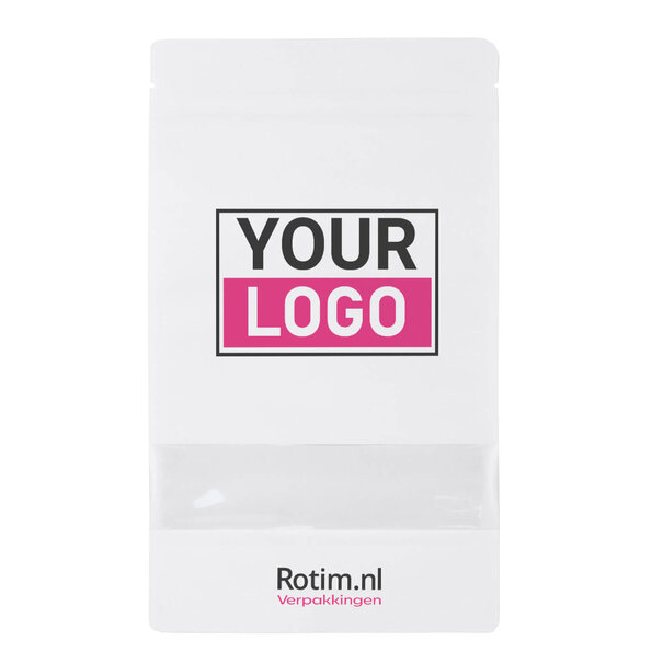 Levertijd ca. 5 werkdagen Stazakken bedrukken - Wit met venster 13x22.5cm