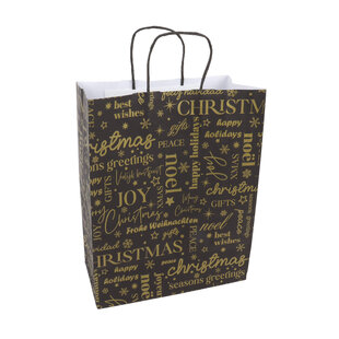 50x papieren Kersttasjes A4 International