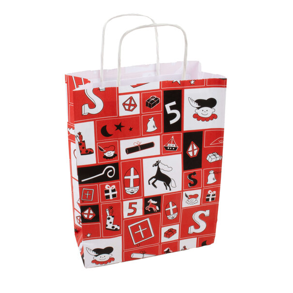 Levering uit voorraad 50x Sinterklaas tasjes A5 - Rood