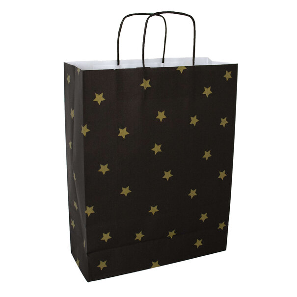 Levering uit voorraad 50x papieren tasjes Black Stars Gold A3