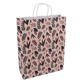 50x papieren tasjes Botanic Pink A3