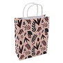 50x papieren tasjes Botanic Pink A5