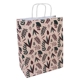 50x papieren tasjes Botanic Pink A4