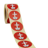 500x  Sticker 'Sint' Rood-Wit 40mm