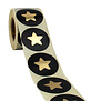 500x  Sticker 'Star' Zwart-Goud 50mm