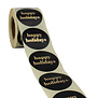 500x Stickers 'Happy Holidays' Zwart-Goud 50mm